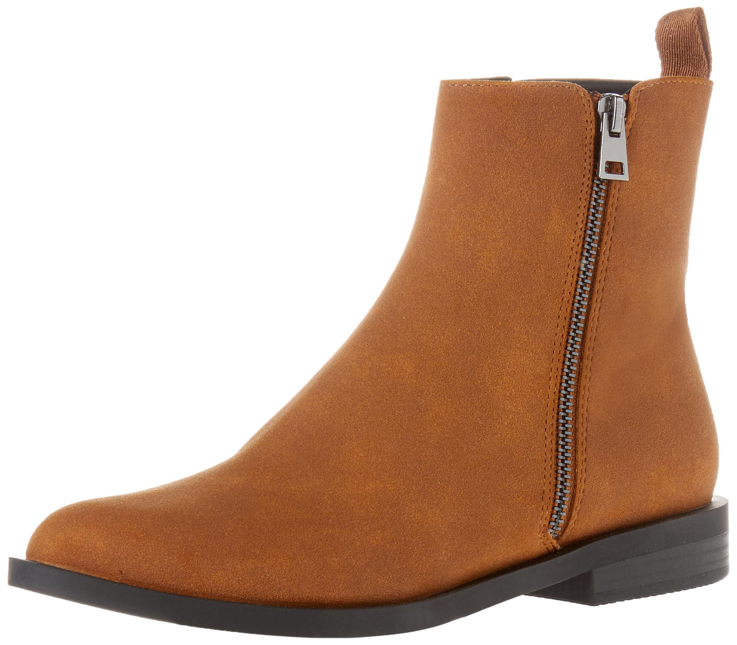 Amazon Essentials Women's Exterior Zip Flat Ankle Boot
