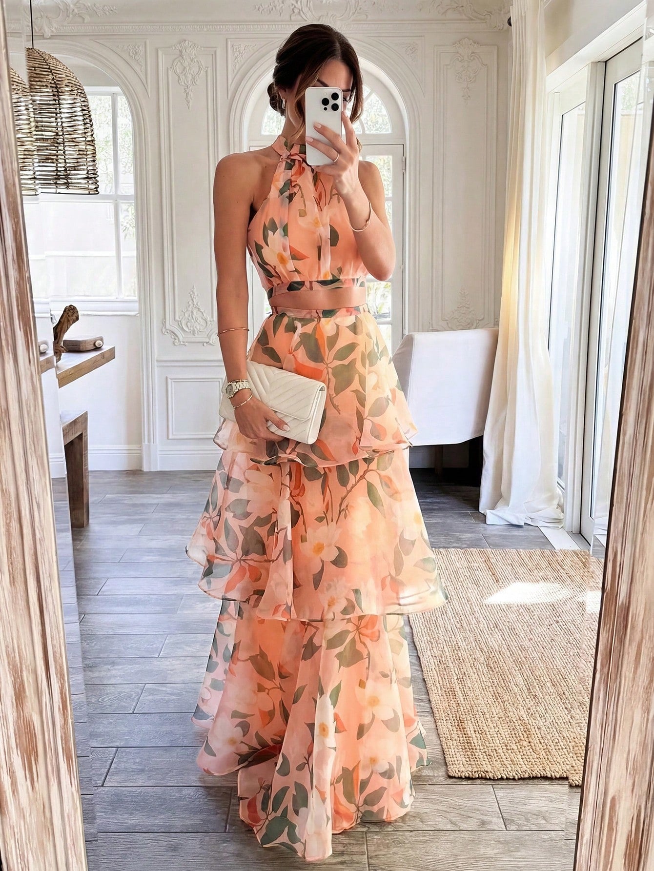 Spring/Summer Lightweight Fluffy Elegant Casual Vacation Romantic Beach Date 2 Pieces Set, Women's Summer Set, Beach Outfits For Women, Vacation Outfits Women