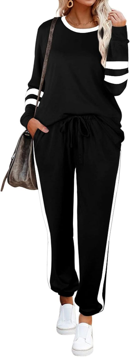 Sweatsuit for Women 2 Piece Outfits for Womens Crewneck Sweatshirts Pullover
