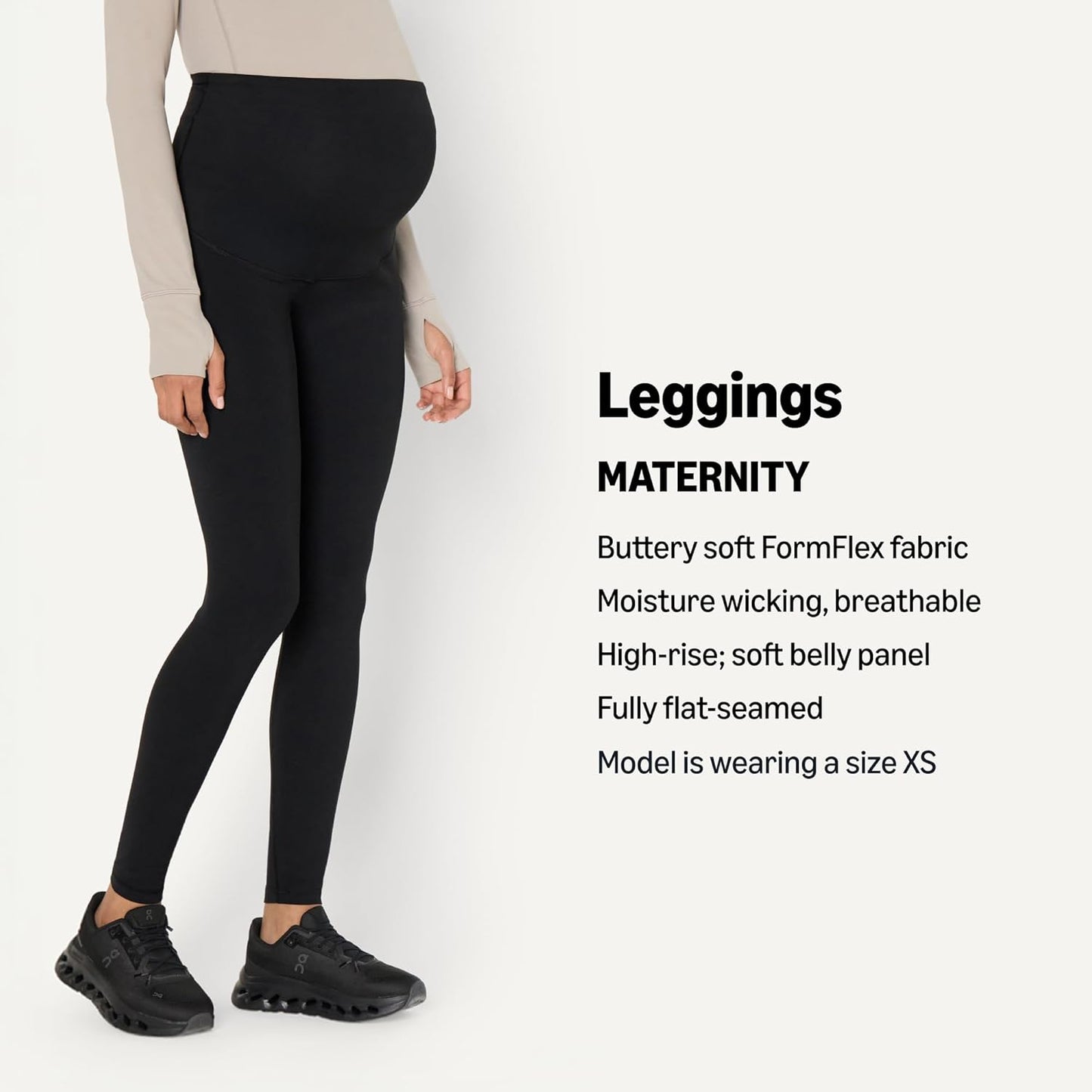 Amazon Essentials Women's Active FormFlex Buttery Soft Maternity Over the Belly Full Length Yoga Workout Pregnancy Leggings