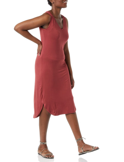 Amazon Essentials Women's Jersey Regular-Fit Sleeveless V-Neck Midi Dress (Previously Daily Ritual)