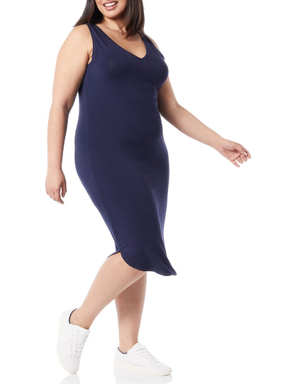 Amazon Essentials Women's Jersey Regular-Fit Sleeveless V-Neck Midi Dress (Previously Daily Ritual)
