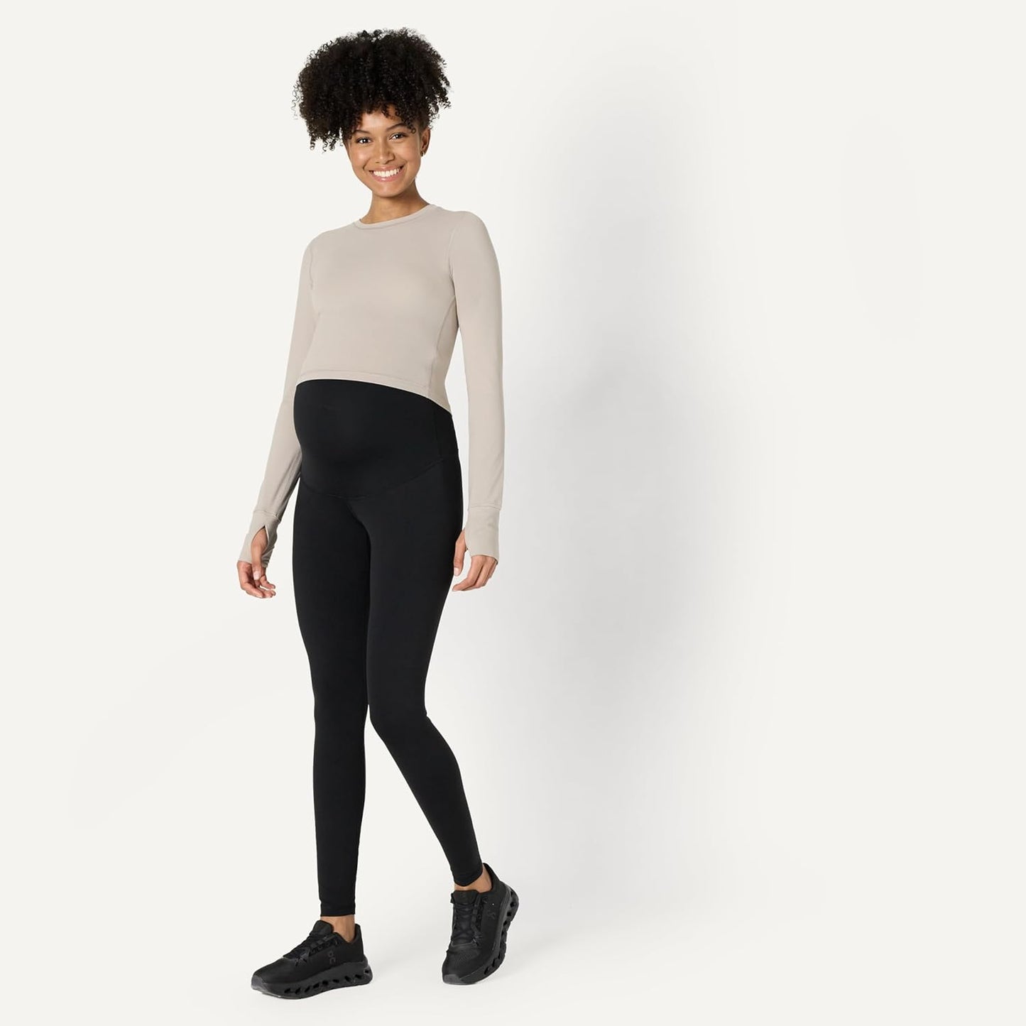 Amazon Essentials Women's Active FormFlex Buttery Soft Maternity Over the Belly Full Length Yoga Workout Pregnancy Leggings
