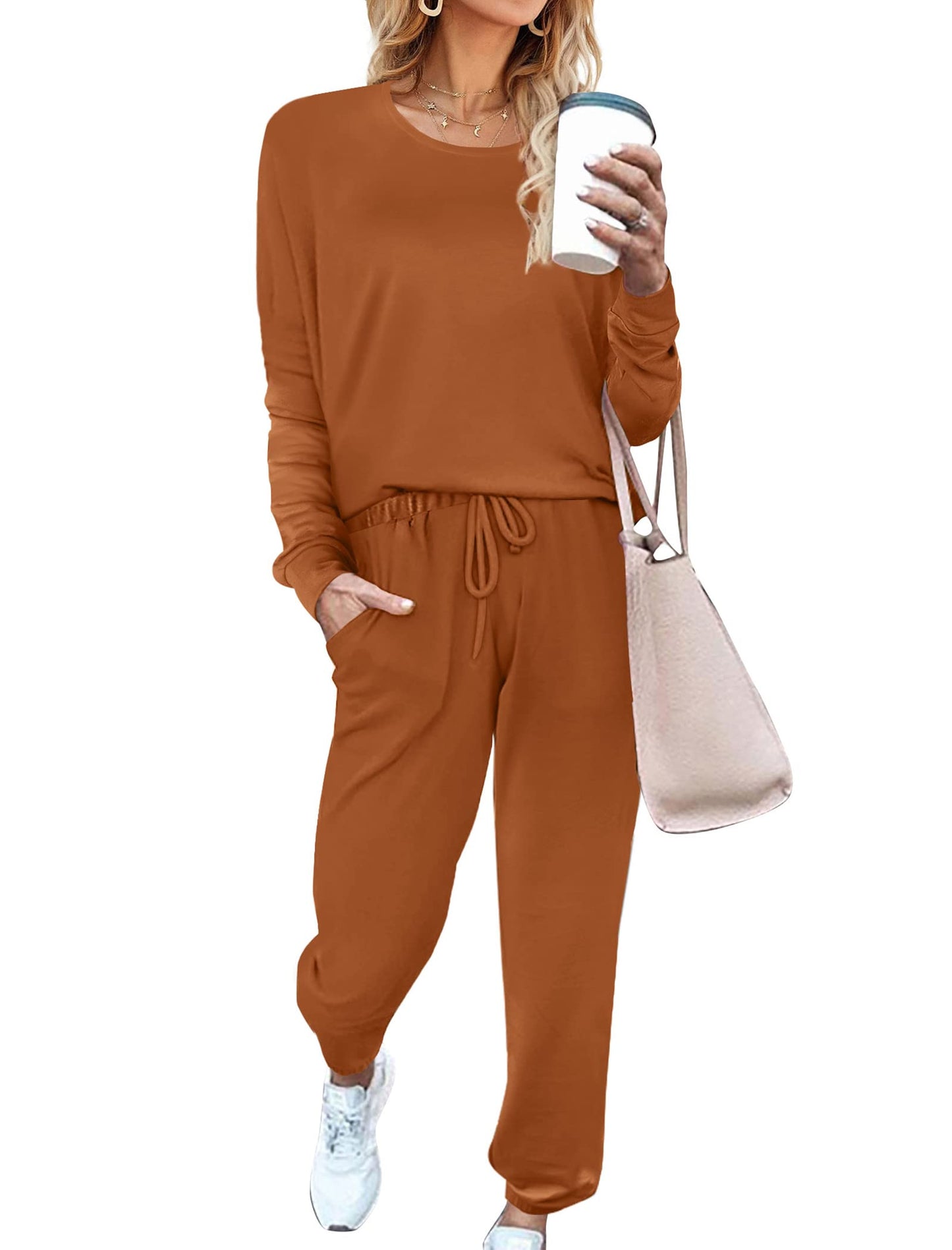 Sweatsuit for Women 2 Piece Outfits for Womens Crewneck Sweatshirts Pullover