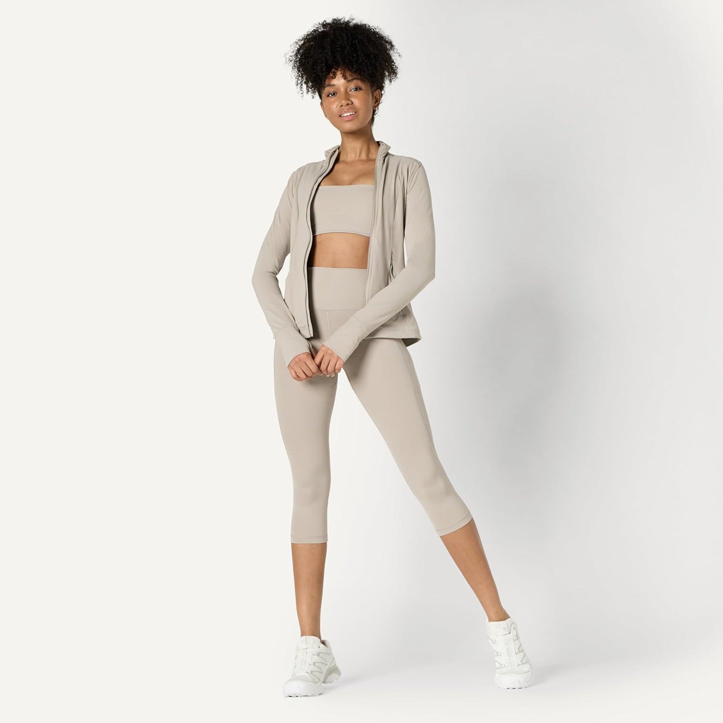 Amazon Essentials Women's Active FormFlex Buttery Soft Slim Fit Quarter Zip Long Sleeve Pullover Jacket