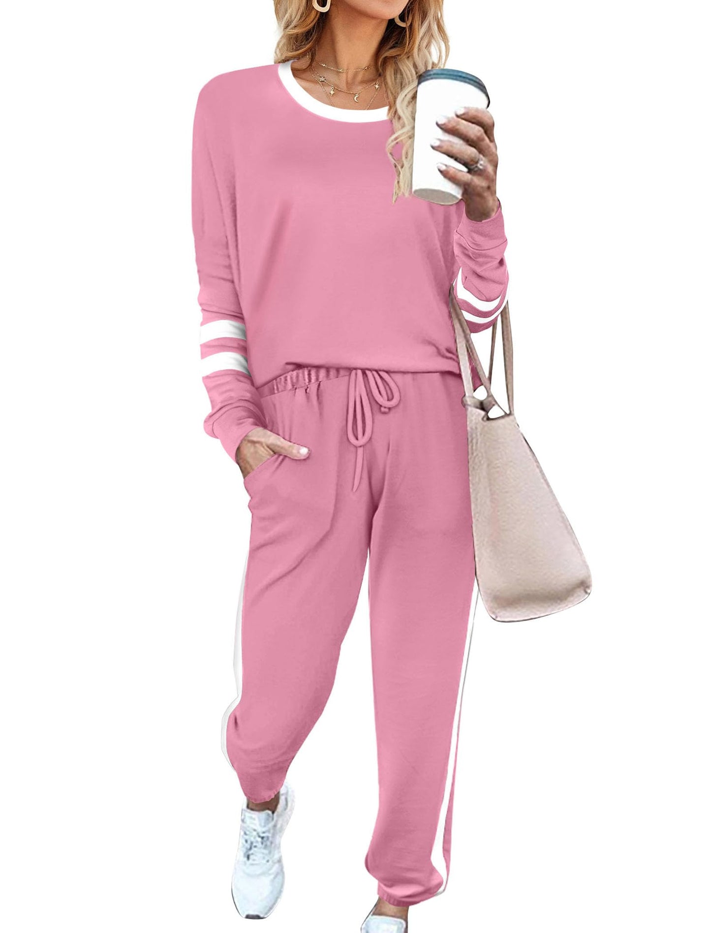 Sweatsuit for Women 2 Piece Outfits for Womens Crewneck Sweatshirts Pullover
