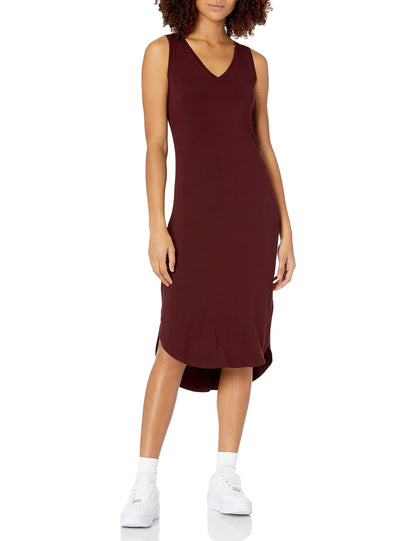 Amazon Essentials Women's Jersey Regular-Fit Sleeveless V-Neck Midi Dress (Previously Daily Ritual)