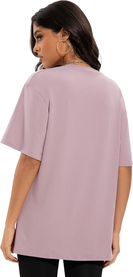 1/2/4 Pack Oversized Tshirts for Women, Loose Fit Crew Neck Summer Baggy Tops Workout Tees Plus Size T Shirts