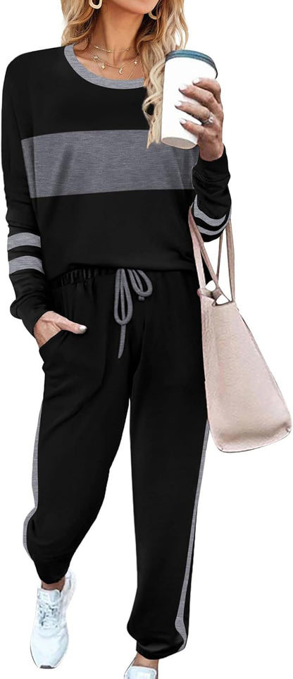 Sweatsuit for Women 2 Piece Outfits for Womens Crewneck Sweatshirts Pullover