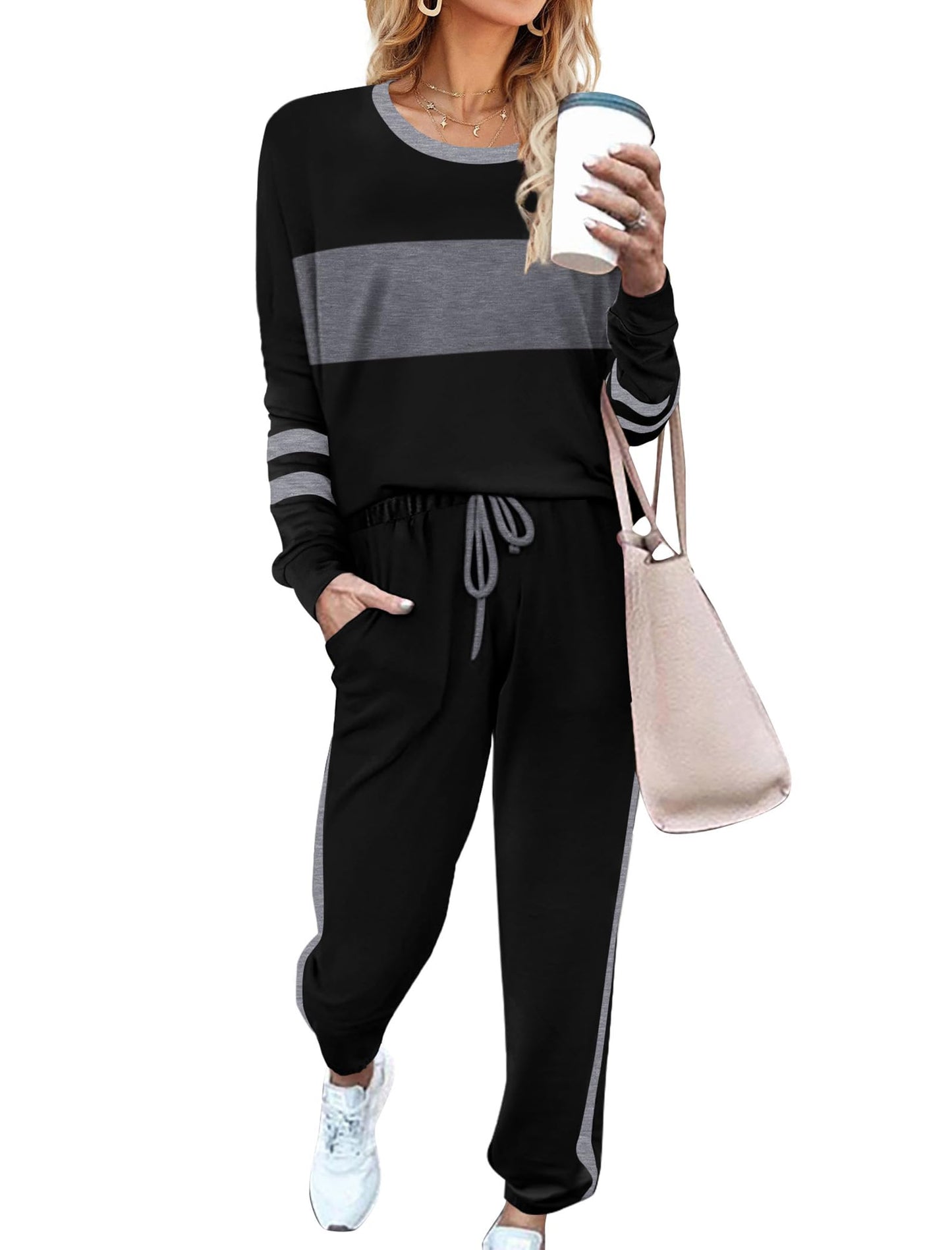 Sweatsuit for Women 2 Piece Outfits for Womens Crewneck Sweatshirts Pullover