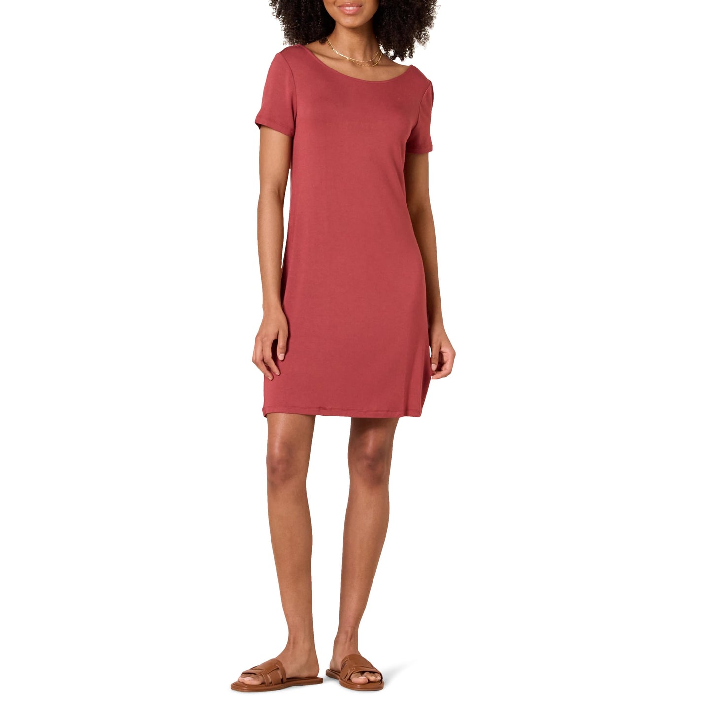 Amazon Essentials Women's Jersey Regular-Fit Ballet-Back t-Shirt Dress (Previously Daily Ritual)