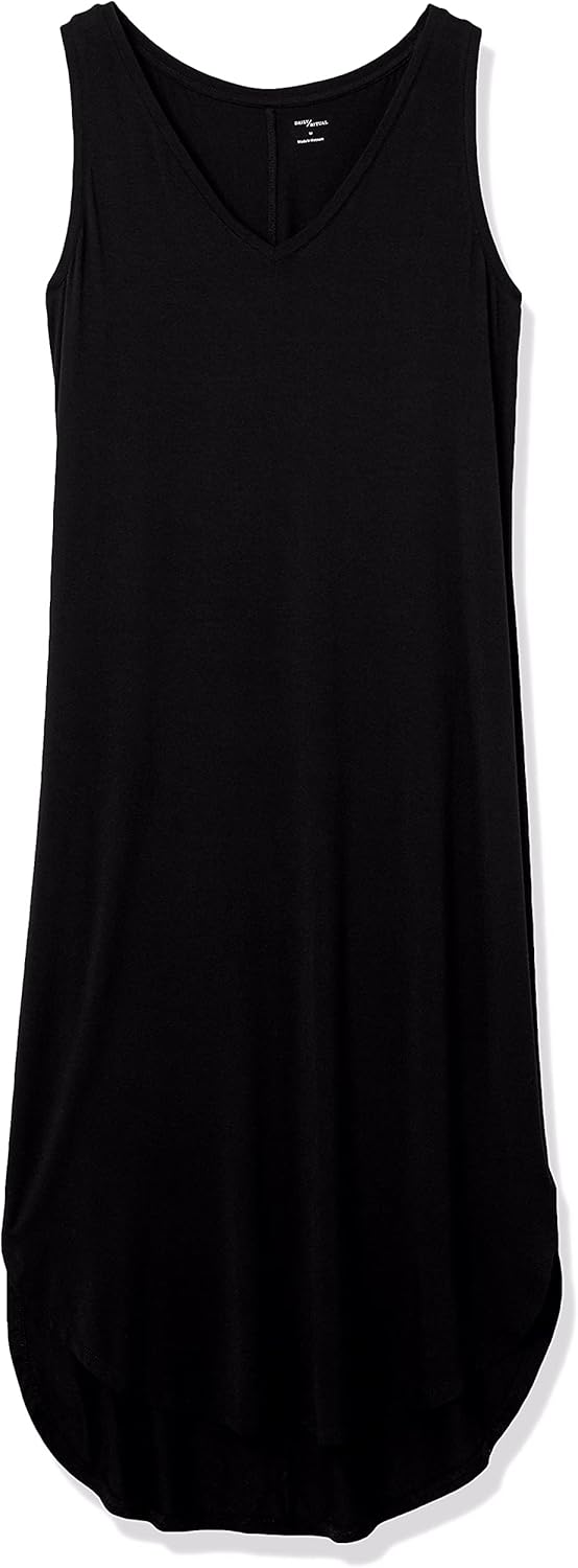 Amazon Essentials Women's Jersey Regular-Fit Sleeveless V-Neck Midi Dress (Previously Daily Ritual)