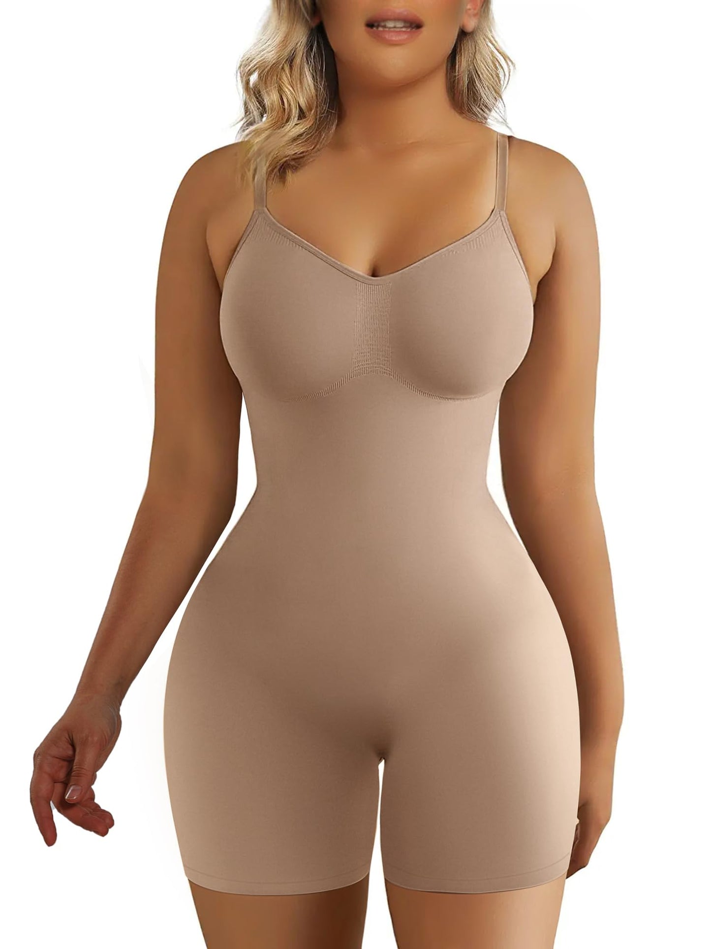 Shapewear for Women Tummy Control Bodysuit Mid Thigh Body Shaper Shorts for a Lifted Look
