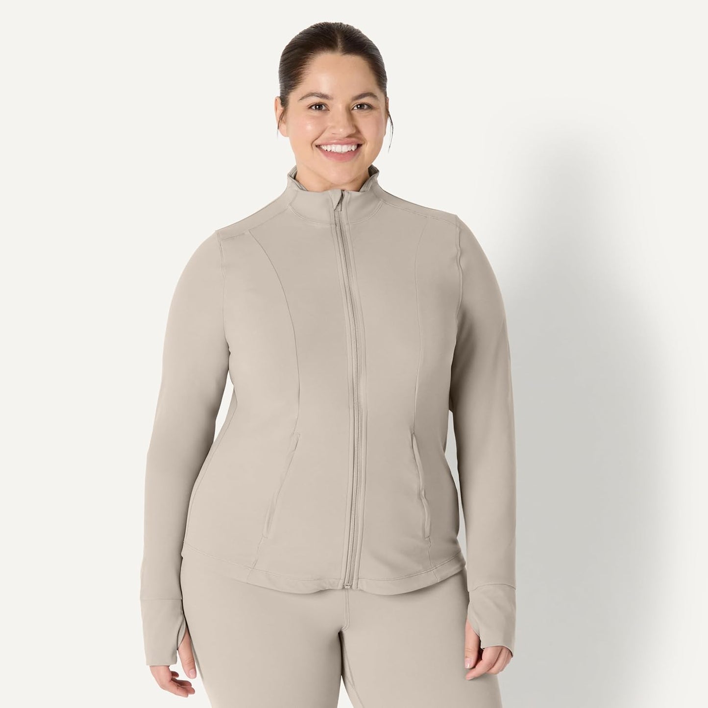Amazon Essentials Women's Active FormFlex Buttery Soft Slim Fit Quarter Zip Long Sleeve Pullover Jacket