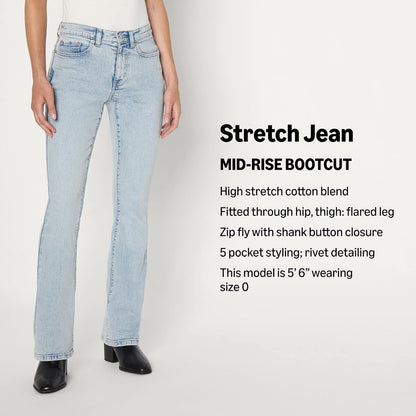 Amazon Essentials Women's Curvy Slim-Fit Mid-Rise Bootcut Jeans