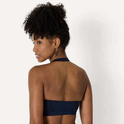Amazon Essentials Women's Active FormFlex Buttery Soft Light Support Halter V-Neck Sports Bra