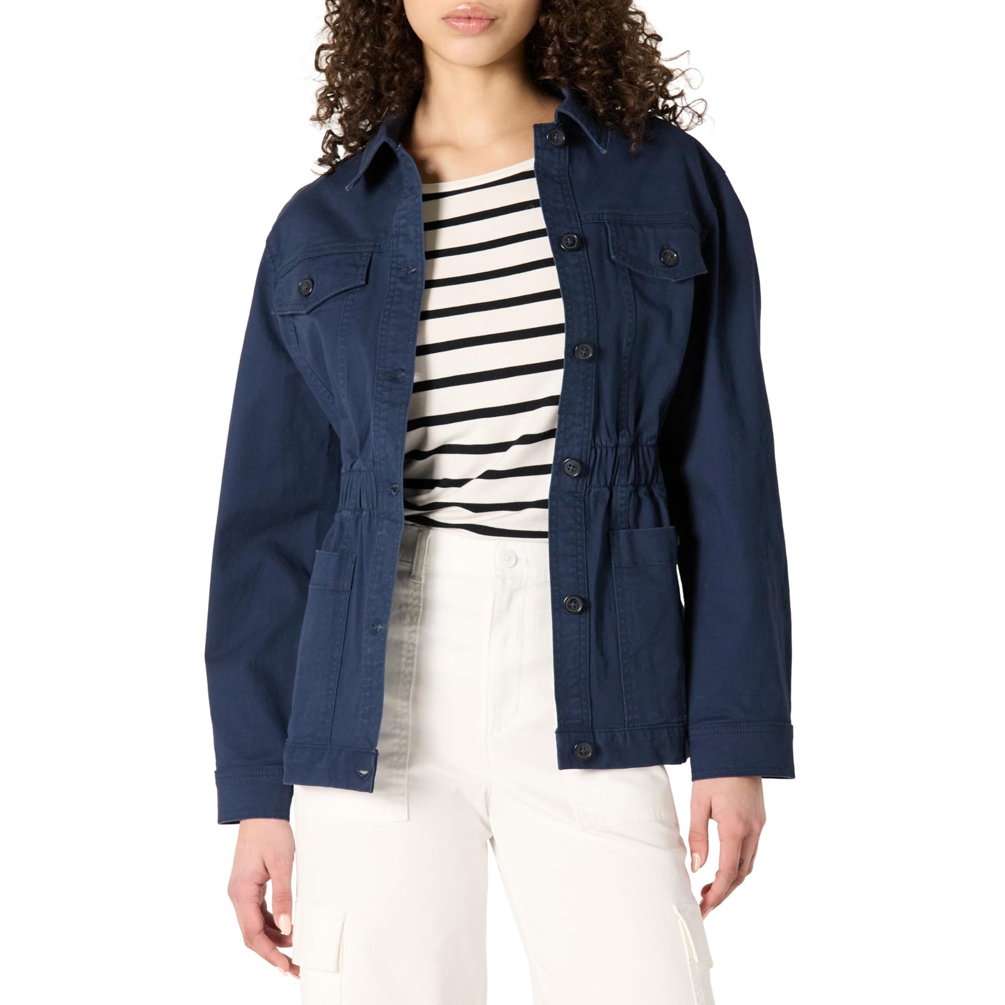Amazon Essentials Women's Relaxed-Fit Dropped Shoulder Midweight Cotton Twill Jacket