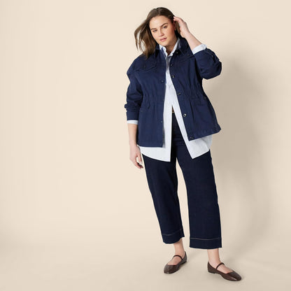 Amazon Essentials Women's Relaxed-Fit Dropped Shoulder Midweight Cotton Twill Jacket