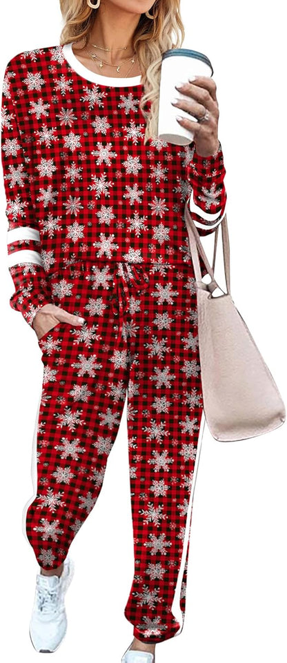 Sweatsuit for Women 2 Piece Outfits for Womens Crewneck Sweatshirts Pullover