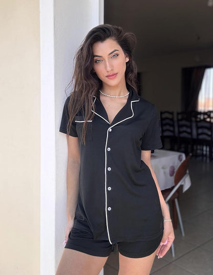 Pajamas Set for Women Short Sleeve Sleepwear Button Down Pjs Soft 2 Piece Lounge Sets XS-XXXL