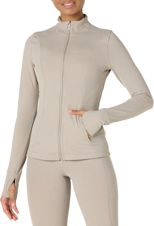 Amazon Essentials Women's Active FormFlex Buttery Soft Slim Fit Quarter Zip Long Sleeve Pullover Jacket
