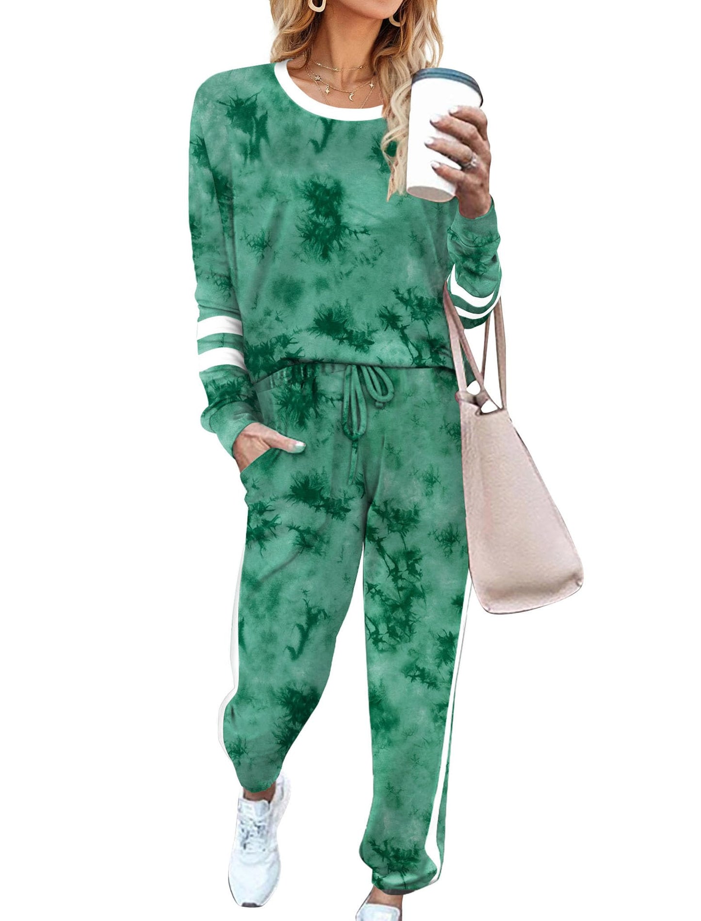 Sweatsuit for Women 2 Piece Outfits for Womens Crewneck Sweatshirts Pullover