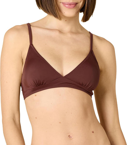 Amazon Essentials Women's Light-Support Triangle Bikini Swimsuit Top with Adjustable Straps