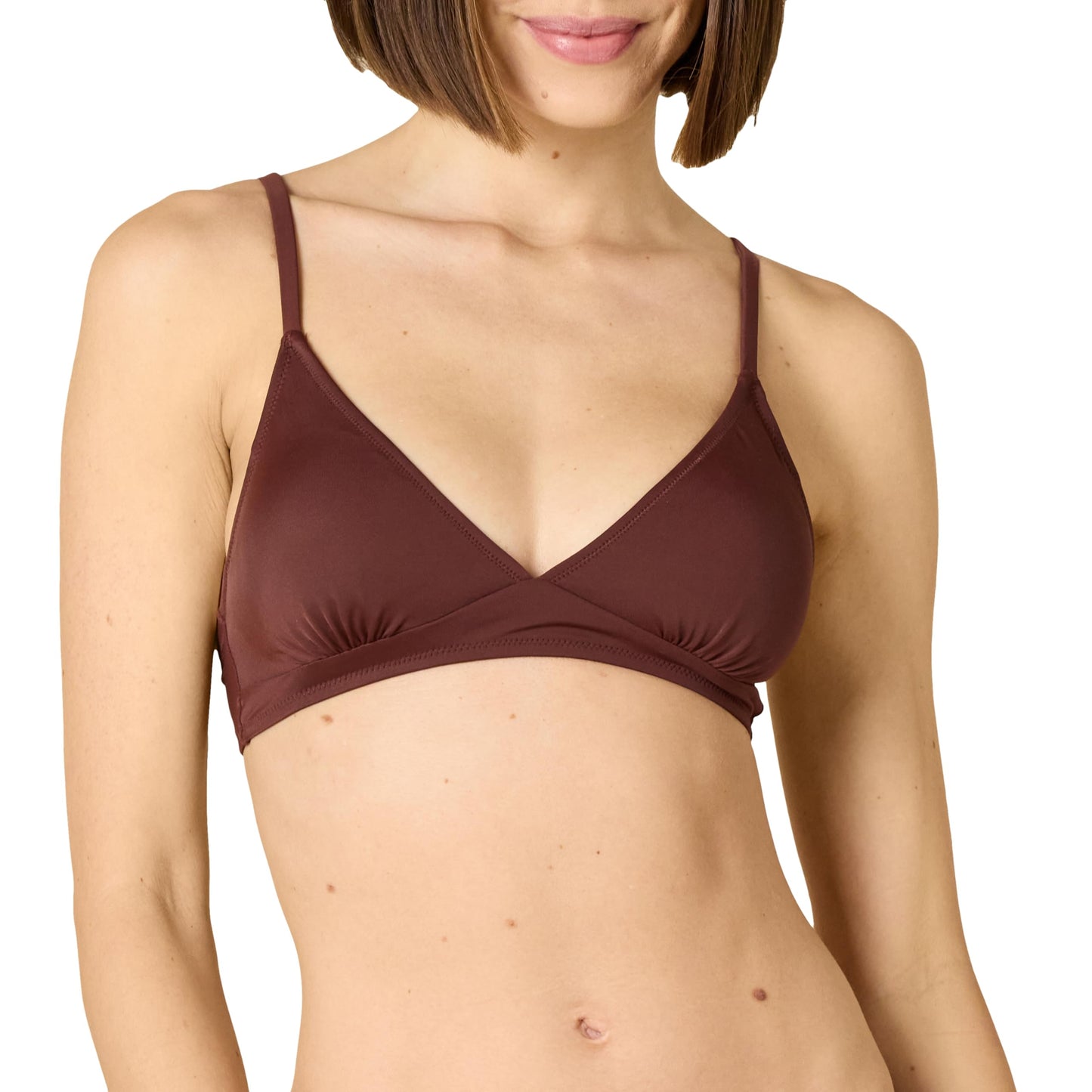 Amazon Essentials Women's Light-Support Triangle Bikini Swimsuit Top with Adjustable Straps