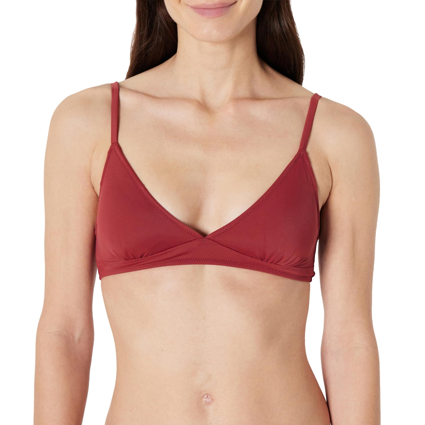 Amazon Essentials Women's Light-Support Triangle Bikini Swimsuit Top with Adjustable Straps