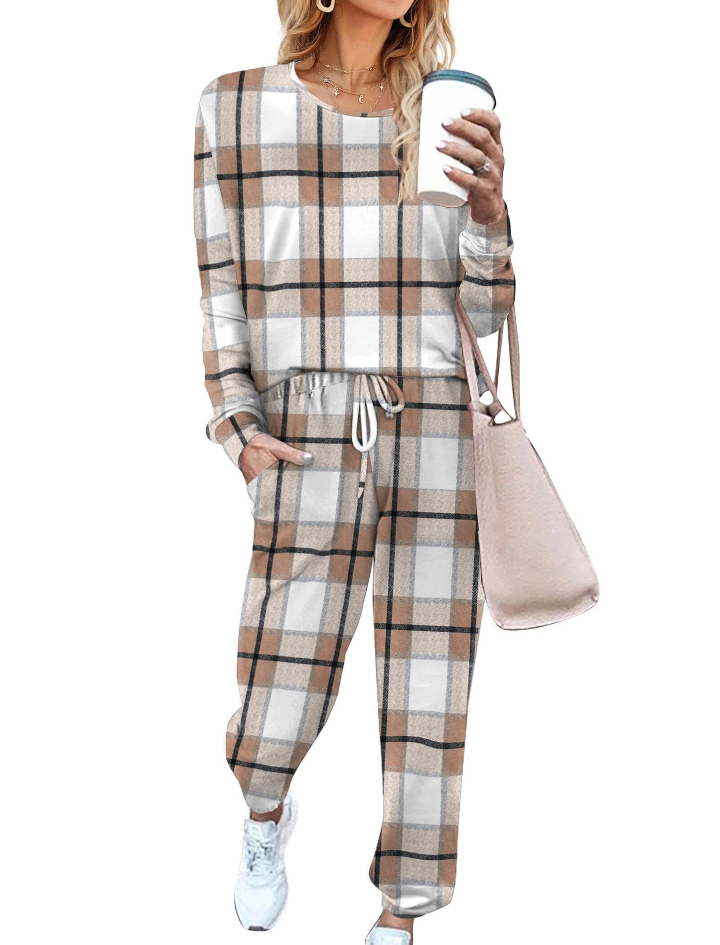 Sweatsuit for Women 2 Piece Outfits for Womens Crewneck Sweatshirts Pullover