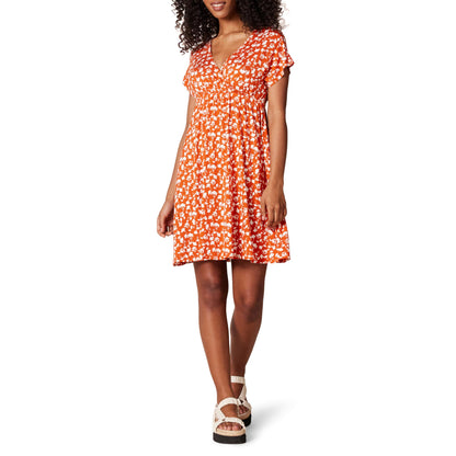 Amazon Essentials Women's Surplice V Neck Swing Dress (Available in Plus Size)