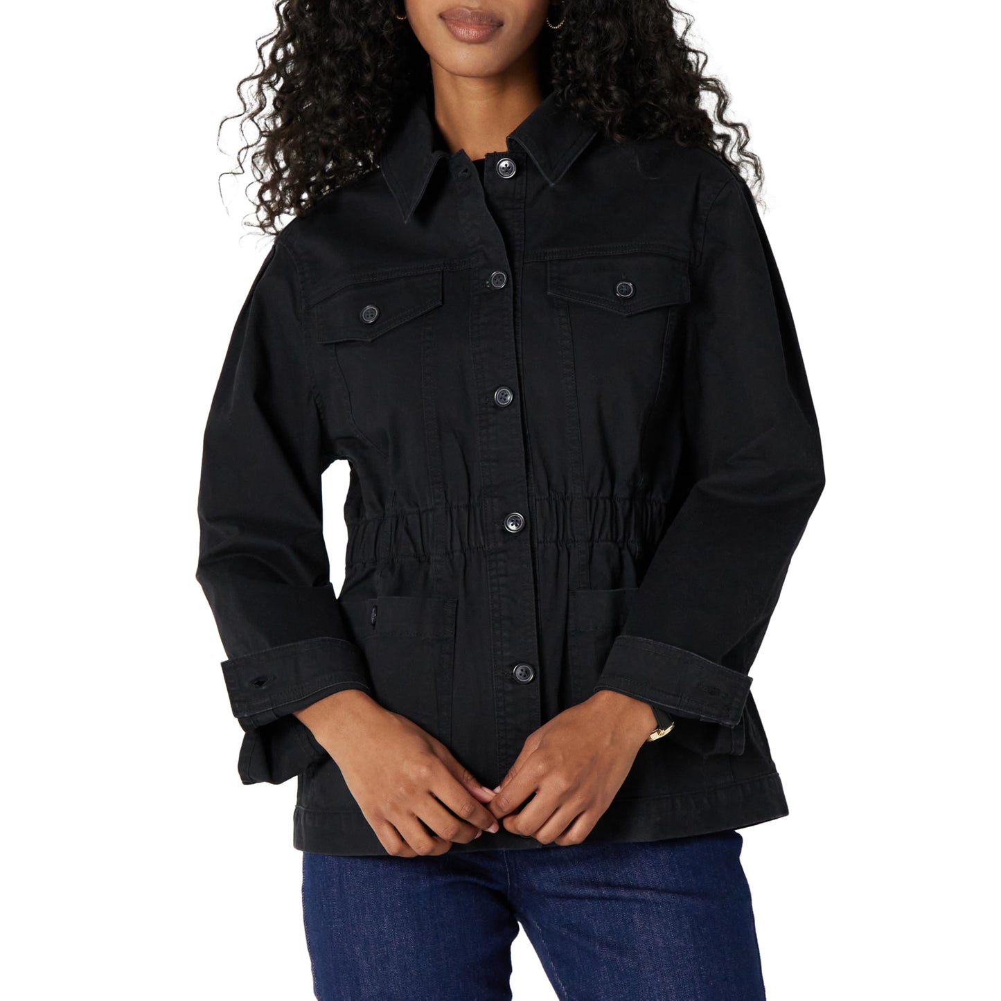 Amazon Essentials Women's Relaxed-Fit Dropped Shoulder Midweight Cotton Twill Jacket
