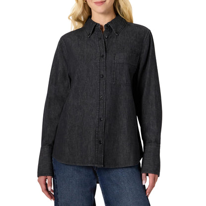 Amazon Essentials Women's Oversized-Fit Denim Button-Down Shirt