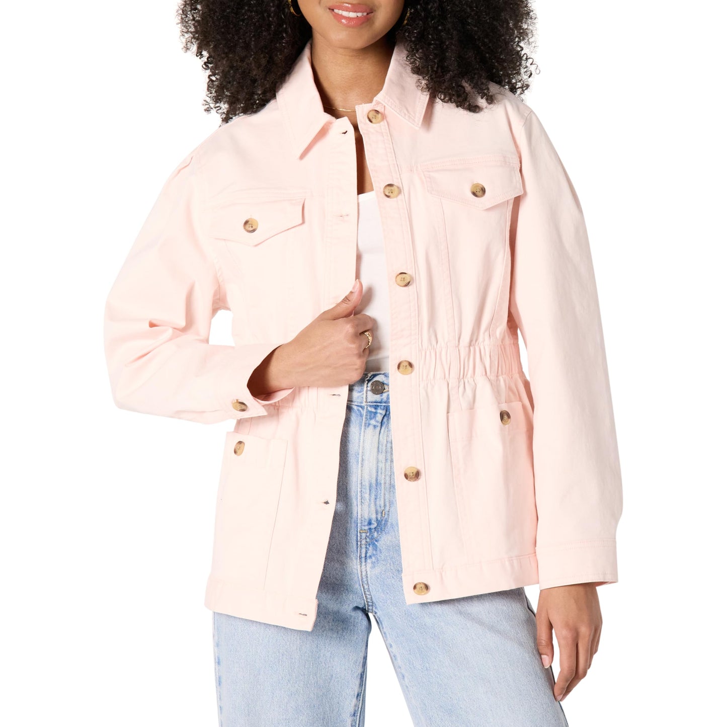 Amazon Essentials Women's Relaxed-Fit Dropped Shoulder Midweight Cotton Twill Jacket