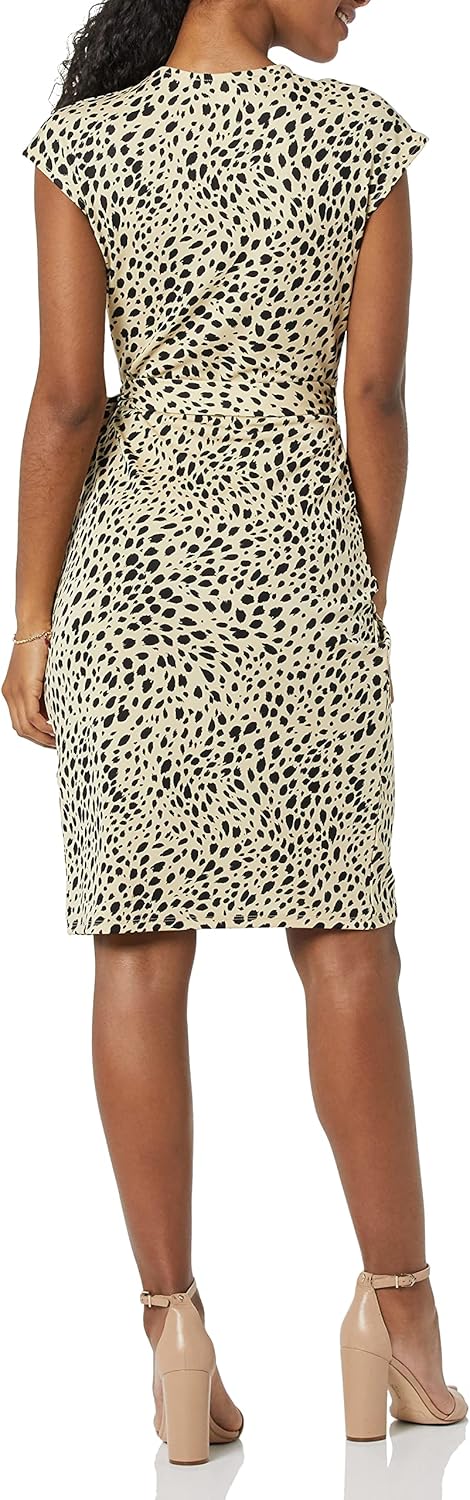 Amazon Essentials Women's Classic Cap Sleeve Wrap Dress with V Neck (Available in Plus Size)