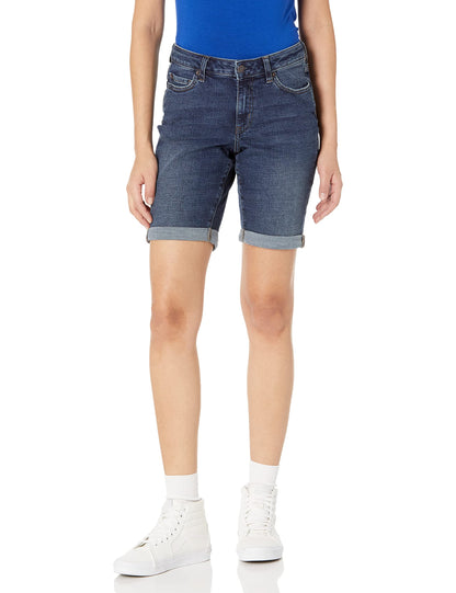 Amazon Essentials Women's Mid-Rise Slim Fit Bermuda Shorts with Pockets