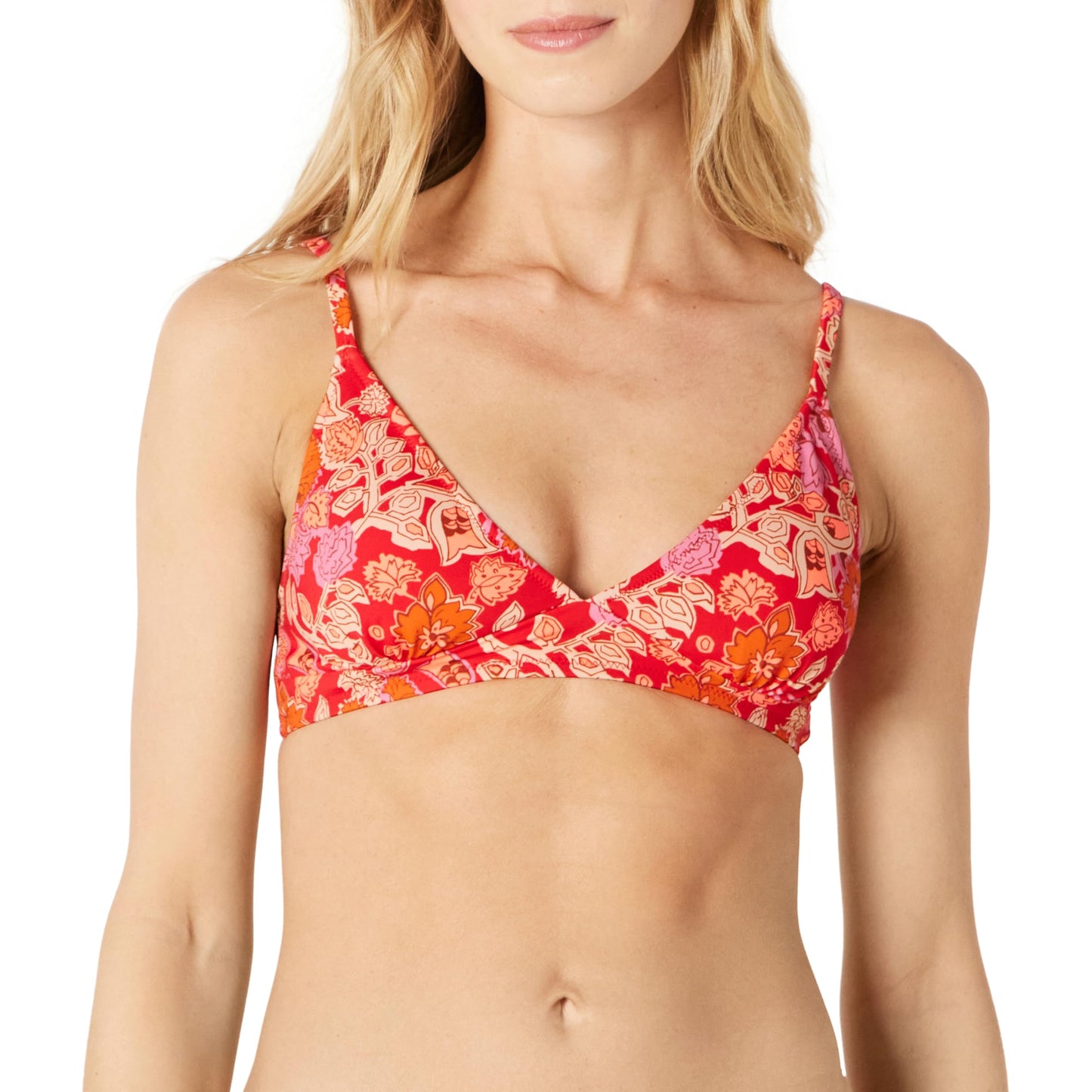 Amazon Essentials Women's Light-Support Triangle Bikini Swimsuit Top with Adjustable Straps