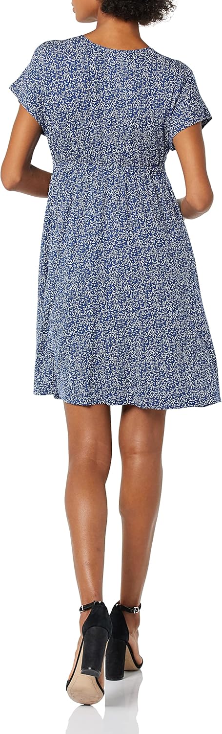 Amazon Essentials Women's Surplice V Neck Swing Dress (Available in Plus Size)