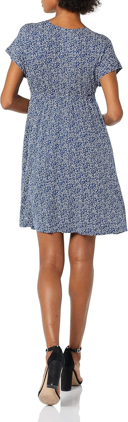 Amazon Essentials Women's Surplice V Neck Swing Dress (Available in Plus Size)