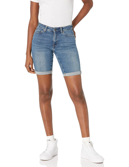 Amazon Essentials Women's Mid-Rise Slim Fit Bermuda Shorts with Pockets
