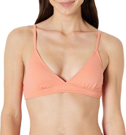 Amazon Essentials Women's Light-Support Triangle Bikini Swimsuit Top with Adjustable Straps