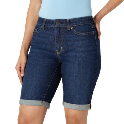 Amazon Essentials Women's Mid-Rise Slim Fit Bermuda Shorts with Pockets