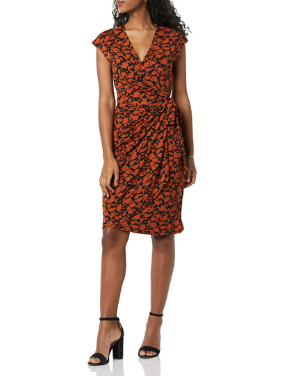 Amazon Essentials Women's Classic Cap Sleeve Wrap Dress with V Neck (Available in Plus Size)