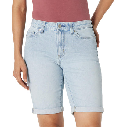 Amazon Essentials Women's Mid-Rise Slim Fit Bermuda Shorts with Pockets