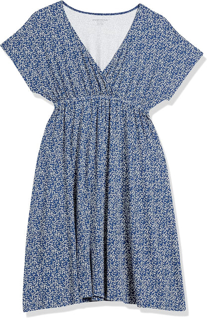 Amazon Essentials Women's Surplice V Neck Swing Dress (Available in Plus Size)