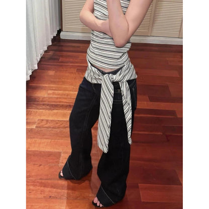 Women Blue Y2k Baggy Straight Jeans Harajuku Vintage Boyfriend Denim Trousers Japanese 2000s Style Jeans Pants Oversize Clothes