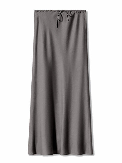 Long Satin Skirts Women Dark Green Luxury Spring Summer Maxi Straight Black Skirt Long Shining Satin Skirt Maxi Brown Ladies